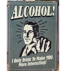 Funny Vintage Sign Wall Plaque for Decor Alcohol