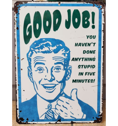 Funny Vintage Sign Wall Plaque for Decor Good Job