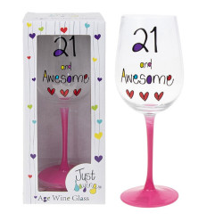 Just Saying Wine Glass Age 21