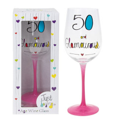 Just Saying Wine Glass Age 50