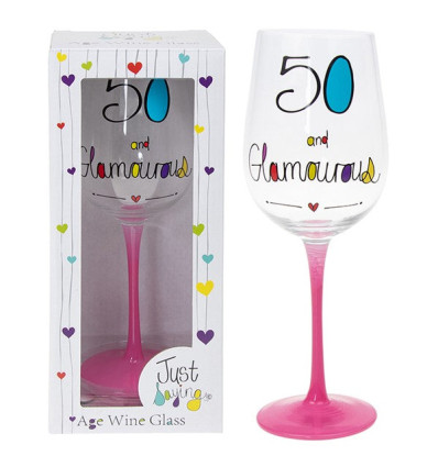 Just Saying Wine Glass Age 50