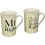 China Mugs Cream Mr & Mrs Right Set of 2 Mugs