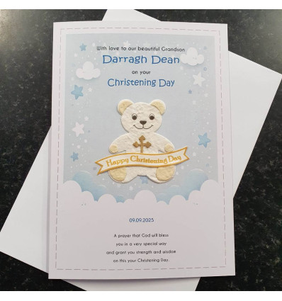 Christening Boy Personalised Card - 2