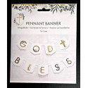God Bless - Gold & White Hanging Banner