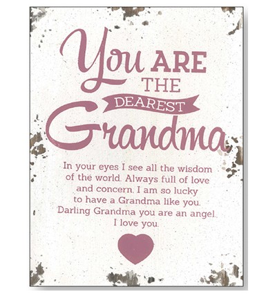 Dearest Grandma Wooden Plaque