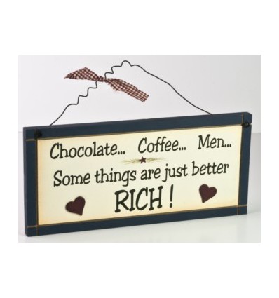Chocolate, Coffee, Men... Wooden Plaque